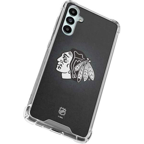 NHL Chicago Blackhawks Black Background Galaxy A15 5G Clear Case