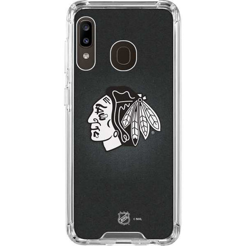 NHL Chicago Blackhawks Black Background Galaxy A30 Clear Case