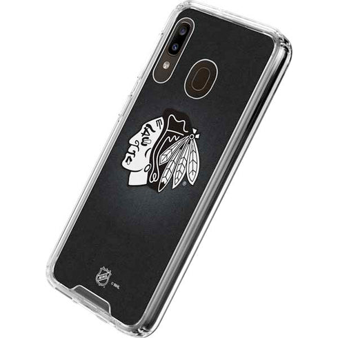 NHL Chicago Blackhawks Black Background Galaxy A30 Clear Case