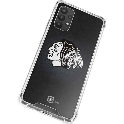 NHL Chicago Blackhawks Black Background Galaxy A32 5G Clear Case