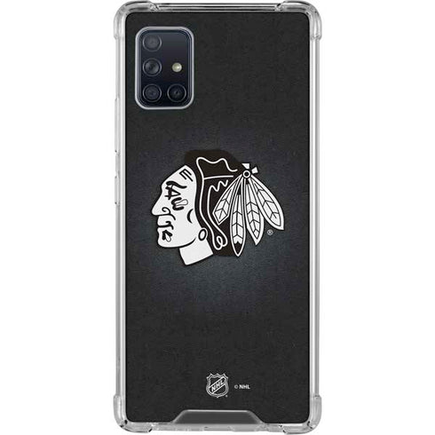 NHL Chicago Blackhawks Black Background Galaxy A51 5G Clear Case