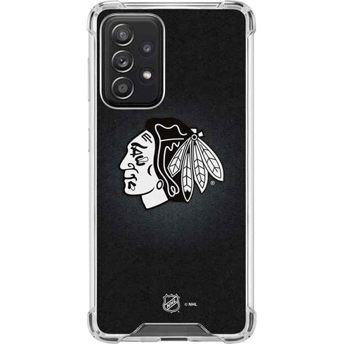 NHL Chicago Blackhawks Black Background Galaxy A52 5G Clear Case