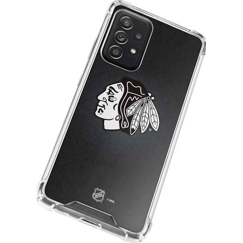 NHL Chicago Blackhawks Black Background Galaxy A52 5G Clear Case