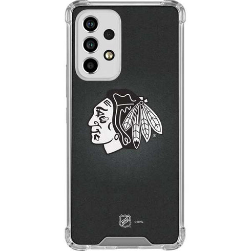NHL Chicago Blackhawks Black Background Galaxy A53 5G Clear Case