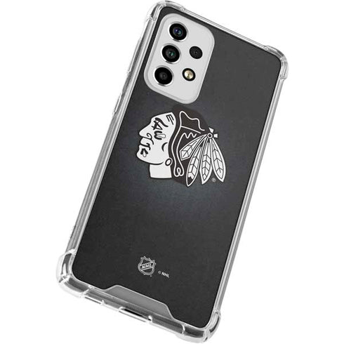 NHL Chicago Blackhawks Black Background Galaxy A53 5G Clear Case
