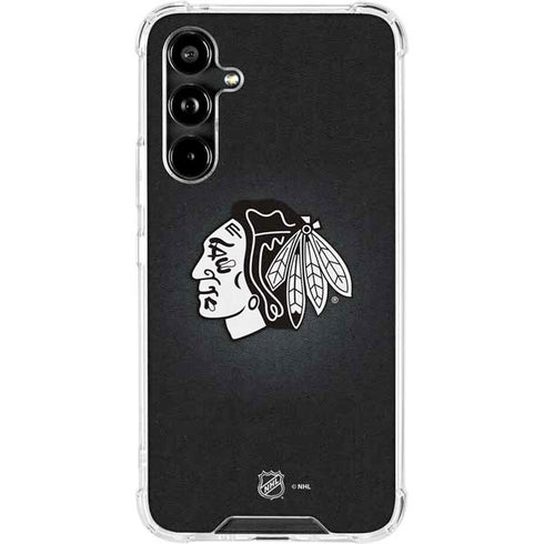 NHL Chicago Blackhawks Black Background Galaxy A54 5G Clear Case