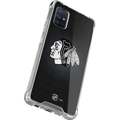 NHL Chicago Blackhawks Black Background Galaxy A71 5G Clear Case