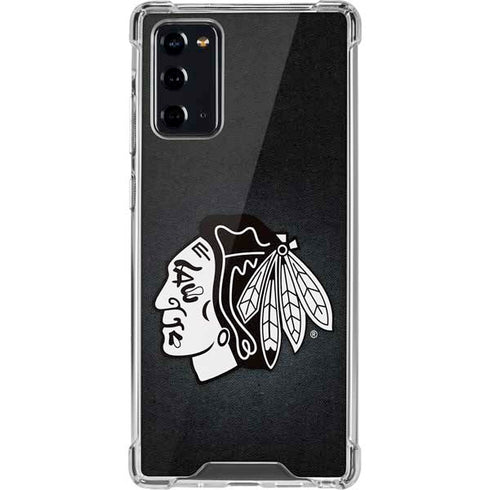 NHL Chicago Blackhawks Black Background Galaxy Note20 5G Clear Case