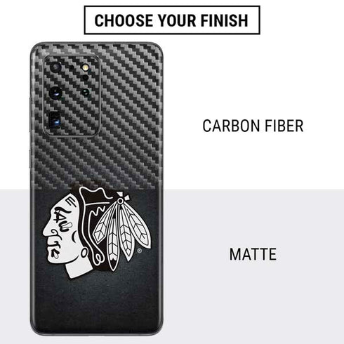 NHL Chicago Blackhawks Black Background Galaxy S20 Ultra 5G Skin