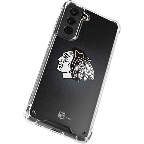 NHL Chicago Blackhawks Black Background Galaxy S21 5G Clear Case