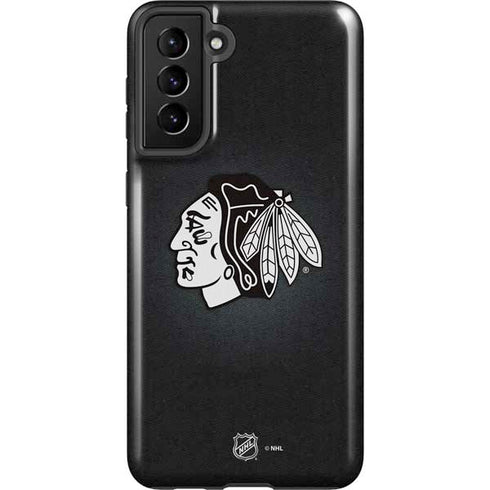 NHL Chicago Blackhawks Black Background Galaxy S21 FE Pro Case