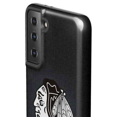 NHL Chicago Blackhawks Black Background Galaxy S21 FE Pro Case