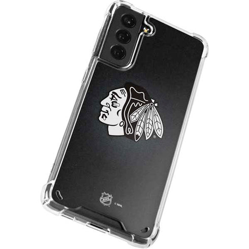 NHL Chicago Blackhawks Black Background Galaxy S21 Plus 5G Clear Case