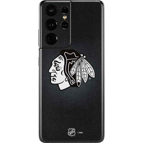 NHL Chicago Blackhawks Black Background Galaxy S21 Ultra 5G Skin