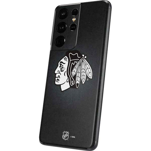 NHL Chicago Blackhawks Black Background Galaxy S21 Ultra 5G Skin