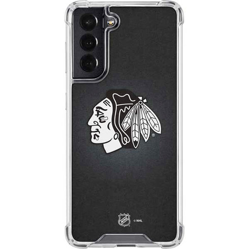 NHL Chicago Blackhawks Black Background Galaxy S22 Clear Case