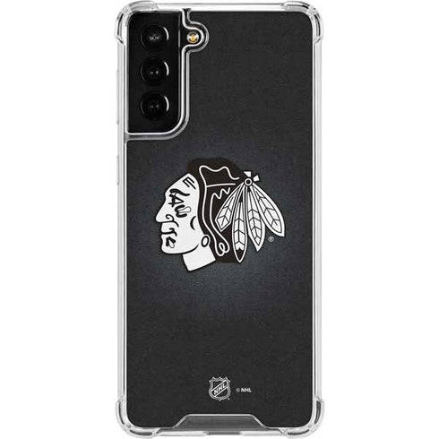 NHL Chicago Blackhawks Black Background Galaxy S22 Plus Clear Case
