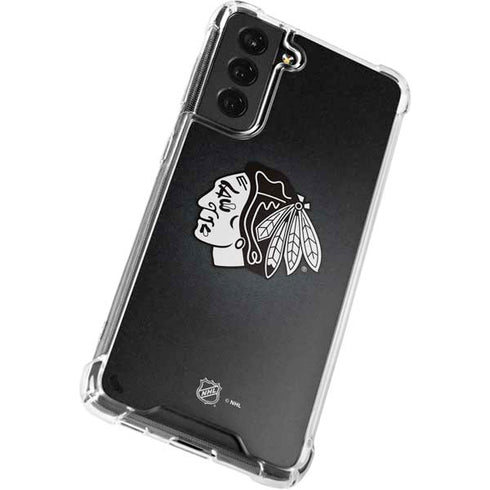 NHL Chicago Blackhawks Black Background Galaxy S22 Plus Clear Case