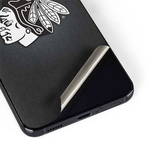 NHL Chicago Blackhawks Black Background Galaxy S22 Plus Skin