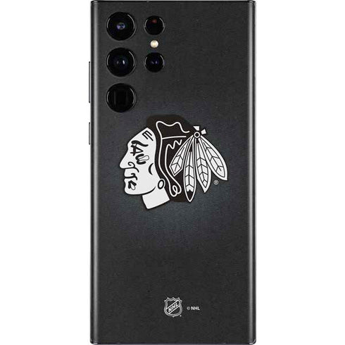 NHL Chicago Blackhawks Black Background Galaxy S22 Ultra Skin