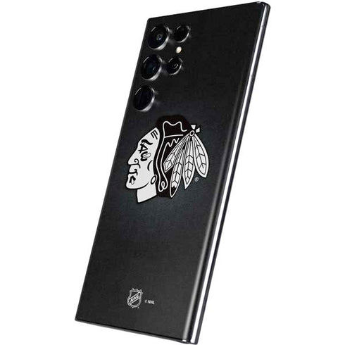 NHL Chicago Blackhawks Black Background Galaxy S22 Ultra Skin