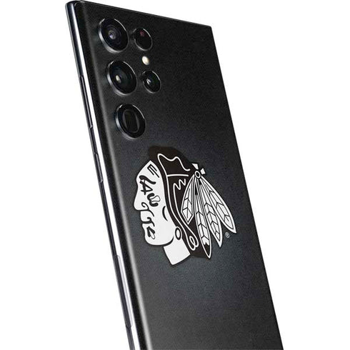 NHL Chicago Blackhawks Black Background Galaxy S22 Ultra Skin