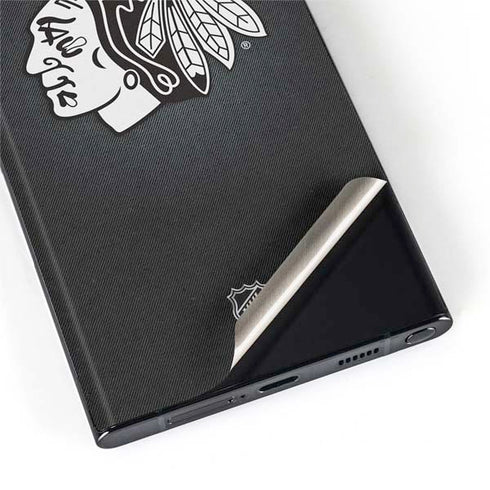 NHL Chicago Blackhawks Black Background Galaxy S22 Ultra Skin