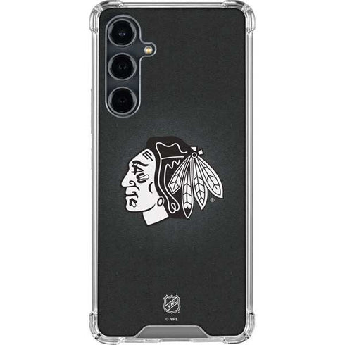 NHL Chicago Blackhawks Black Background Galaxy S23 FE Clear Case