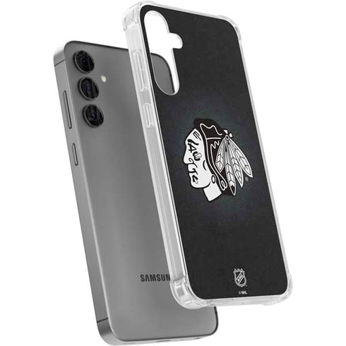 NHL Chicago Blackhawks Black Background Galaxy S24 Plus Clear Case