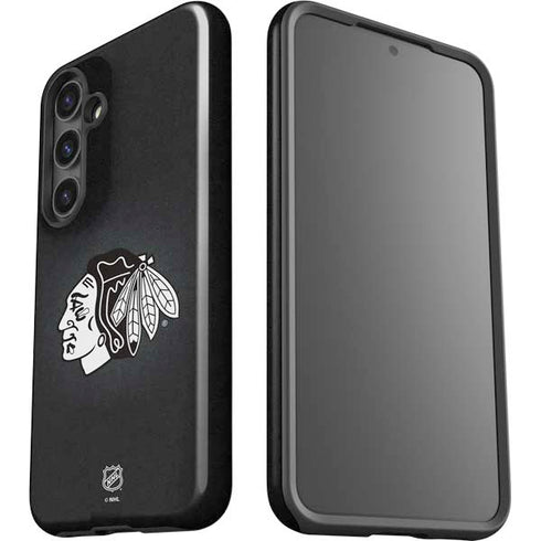 NHL Chicago Blackhawks Black Background Galaxy S24 Plus Impact Case