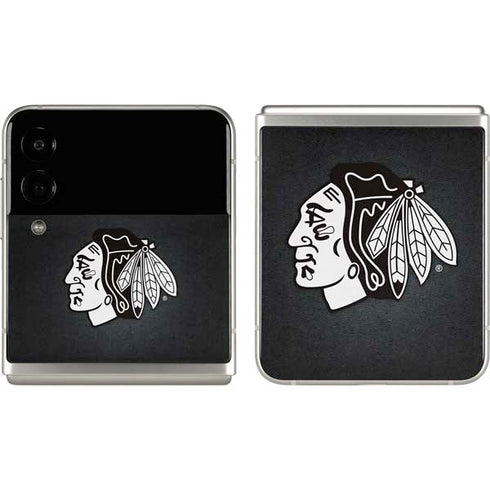 NHL Chicago Blackhawks Black Background Galaxy Z Flip3 5G Skin