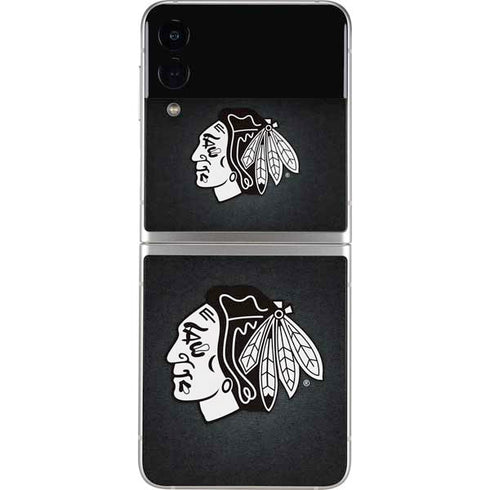 NHL Chicago Blackhawks Black Background Galaxy Z Flip3 5G Skin