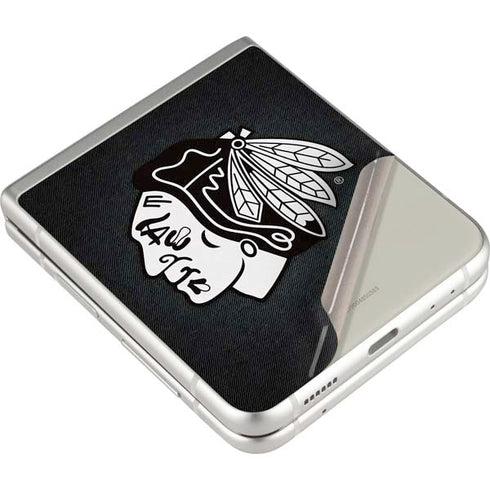 NHL Chicago Blackhawks Black Background Galaxy Z Flip3 5G Skin