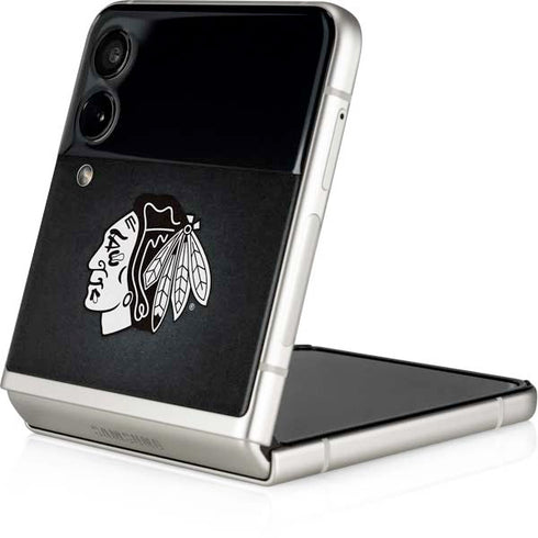 NHL Chicago Blackhawks Black Background Galaxy Z Flip3 5G Skin