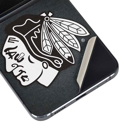 NHL Chicago Blackhawks Black Background Galaxy Z Flip5 5G Skin