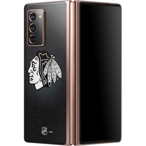 NHL Chicago Blackhawks Black Background Galaxy Z Fold2 5G Skin