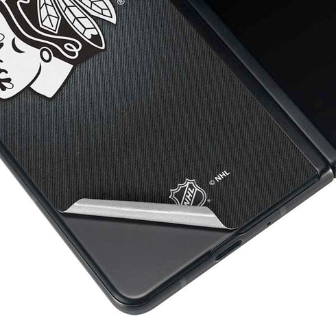 NHL Chicago Blackhawks Black Background Galaxy Z Fold4 5G Skin