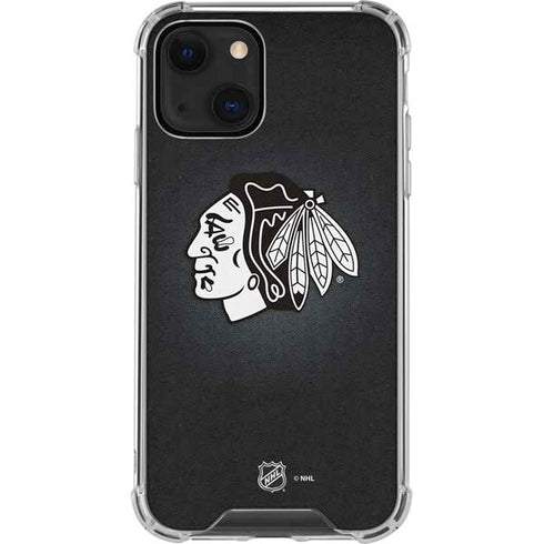 NHL Chicago Blackhawks Black Background iPhone 14 Clear Case