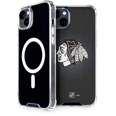 NHL Chicago Blackhawks Black Background iPhone 15 Plus MagSafe Case
