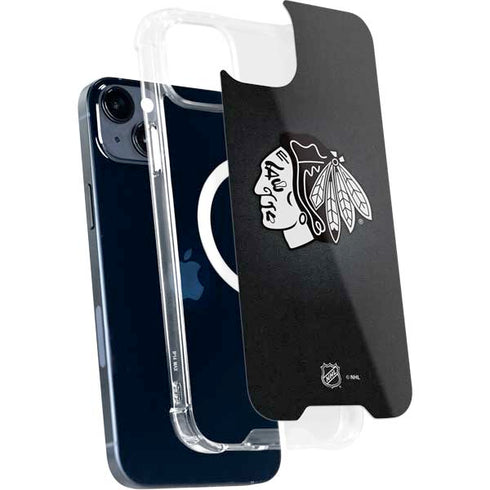 NHL Chicago Blackhawks Black Background iPhone 15 Plus MagSafe Case