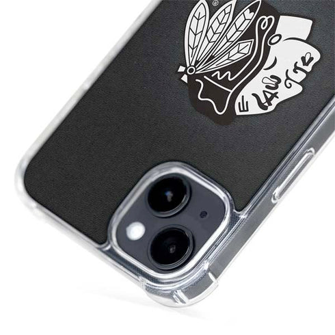 NHL Chicago Blackhawks Black Background iPhone 15 Plus MagSafe Case