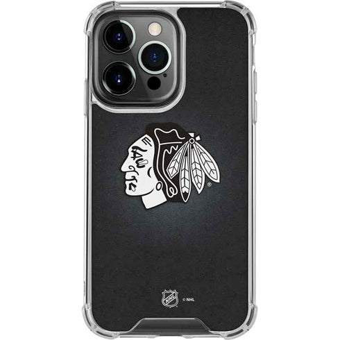 NHL Chicago Blackhawks Black Background iPhone 14 Pro Clear Case