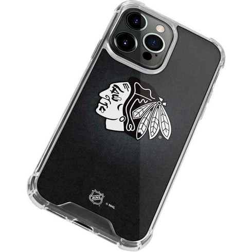 NHL Chicago Blackhawks Black Background iPhone 15 Pro Clear Case