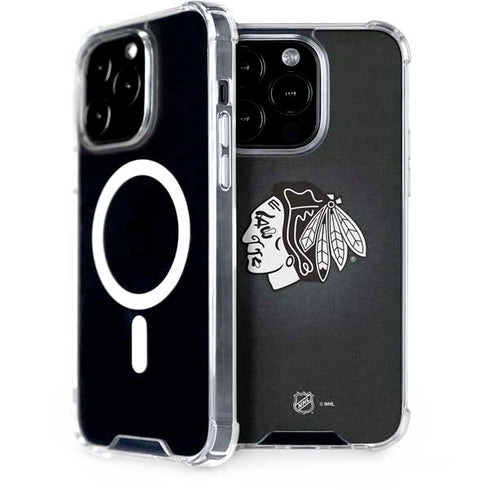 NHL Chicago Blackhawks Black Background iPhone 14 Pro MagSafe Case