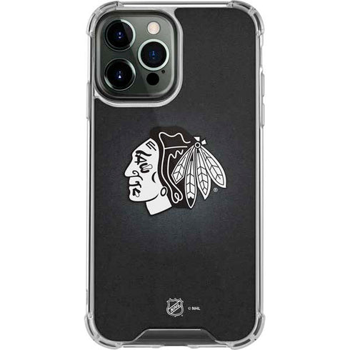 NHL Chicago Blackhawks Black Background iPhone 14 Pro Max Clear Case