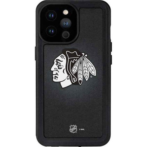 NHL Chicago Blackhawks Black Background iPhone 14 Pro Max Waterproof Case