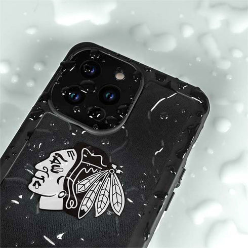 NHL Chicago Blackhawks Black Background iPhone 14 Pro Max Waterproof Case