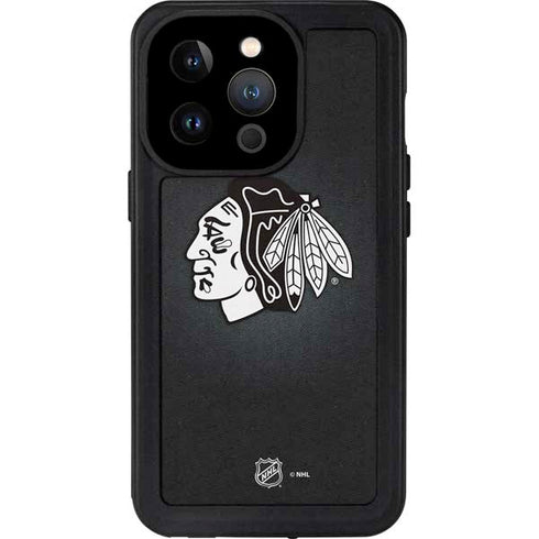 NHL Chicago Blackhawks Black Background iPhone 14 Pro Waterproof Case