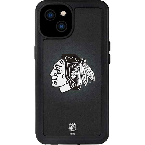 NHL Chicago Blackhawks Black Background iPhone 15 Plus Waterproof Case