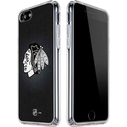 NHL Chicago Blackhawks Black Background iPhone SE (2nd & 3rd Gen) Clear Case